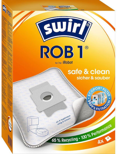 Swirl ROB1 Σακούλες Σκούπας 4τμχ Συμβατή με Σκούπα iRobot
