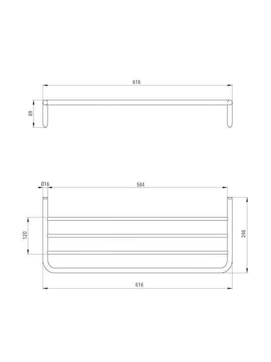 Deante Wall Mounted Bathroom Shelf Metallic White