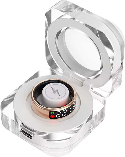 Avizar Saturn Connected Ring Size 12 Led Screen Charging Case Black