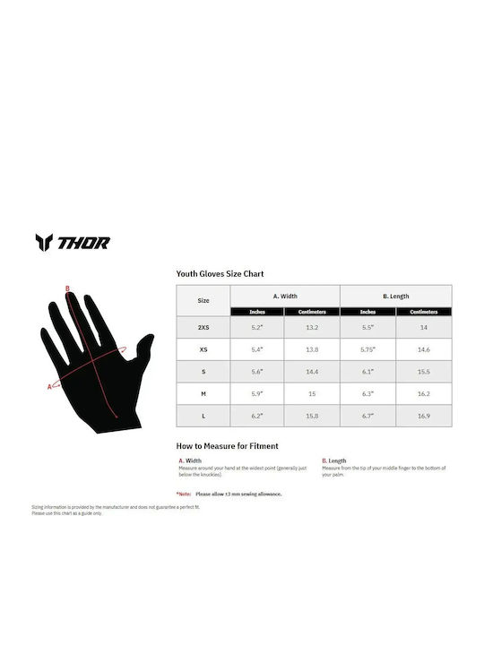Thor Launchmode Sommerzeit Kinder Motorradhandschuhe Rote