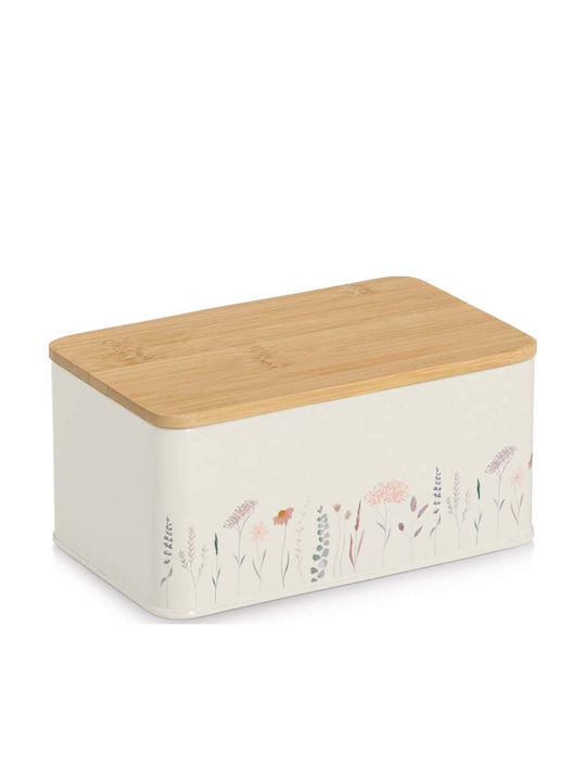 Zeller Cutie De Depozitare Din Lemn Cu Capac Alb 20x12x10cm