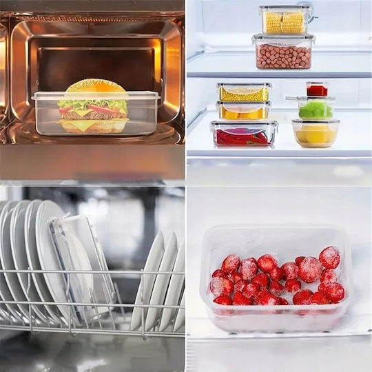 Set Cutii De Prânz Din Plastic Transparente 5cm 12 Bucăți