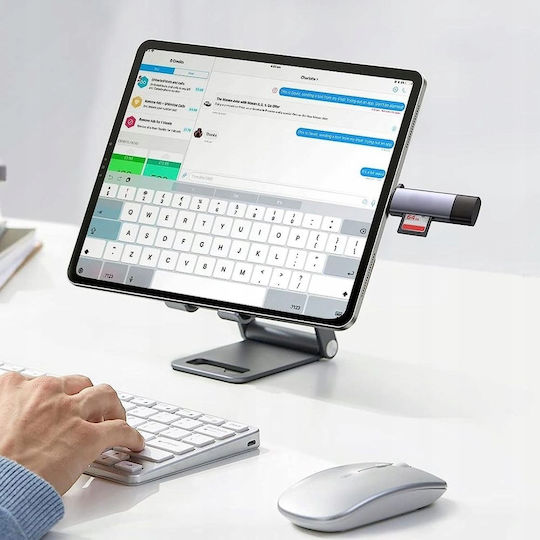 Baseus Cititor Carduri Compatibil Micro SD SD TF USB 3.0 USB Type-C Capacitate Citire Până la 128 GB Gri