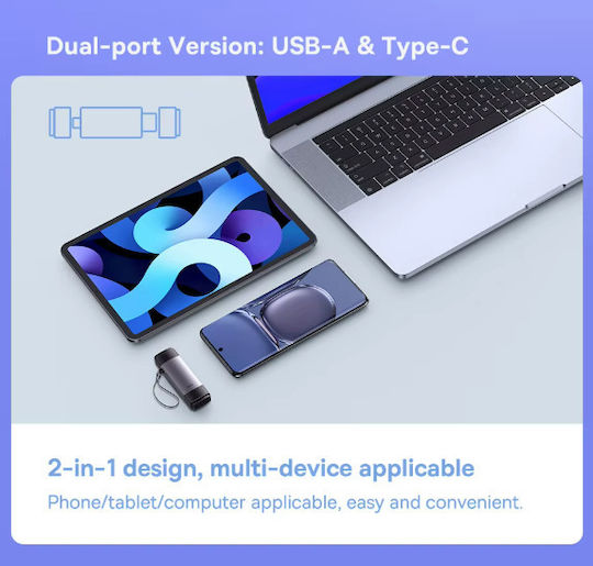 Baseus Cititor Carduri Compatibil Micro SD SD TF USB 3.0 USB Type-C Capacitate Citire Până la 128 GB Gri