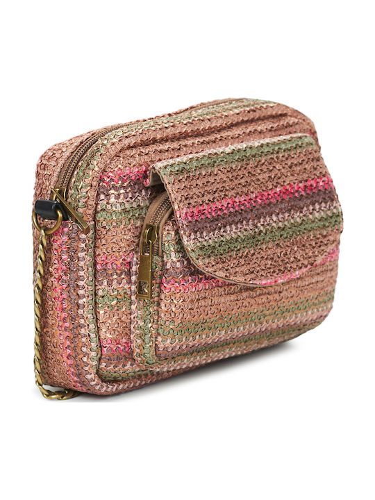 Women's Shoulder Bag Taupe Grey Gold
