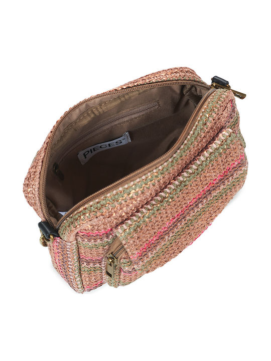Women's Shoulder Bag Taupe Grey Gold