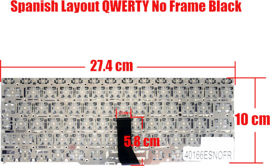 Spanish Laptop Keyboard For Apple Macbook Air 11'' A1370 A1465 Mc505 Mc506 Mc968 Md223 Md224 Md711 Mc969 Md712 661-6072 661-5739 069-7004-a Es No Frame Black Code 40166esnofr
