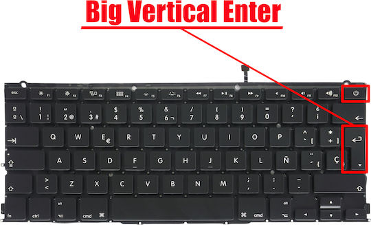 Spanish Laptop Keyboard Apple Macbook Pro 13" A1425 Late 2012 Early 2013 661-7016 607-9612 818-2985 Md212ll/a Me662ll/a Spanish No Frame Backlit Black Code 40260esbl