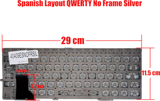 Teclado Español Para Portátil Spanish Laptop Keyboard Sony Vaio Svs13 Sve13 Svs131 Sv-e13 Svs13a 1-490-143-21 149014321usx 1-490-097-11 9z.n6bbf.401 Es Nο Frame Silver Κωδ.40409esnofrsil