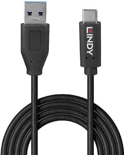 Lindy USB 3.2 Cable USB-C Male - USB-A PD Black 1m