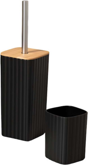 Avizar 6-piece Bathroom Accessories Set Trash Can Soap Dispenser Black