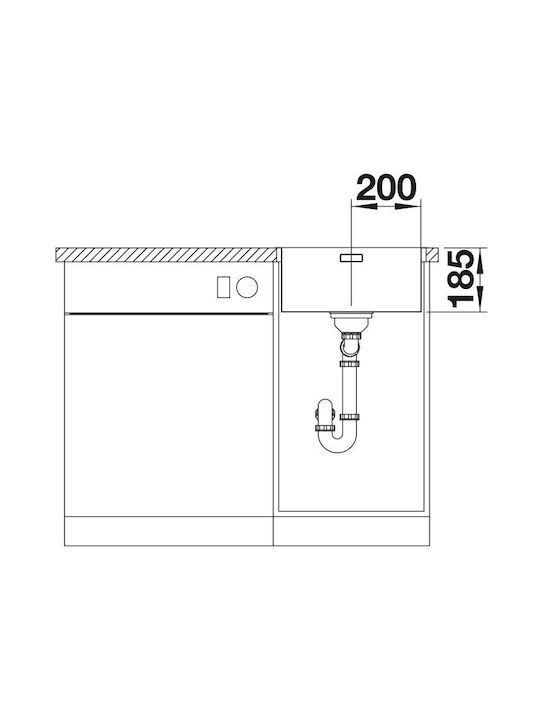 Blanco Solis 400-if Undermount Kitchen Sink Inox Brushed L44xW44cm Gray