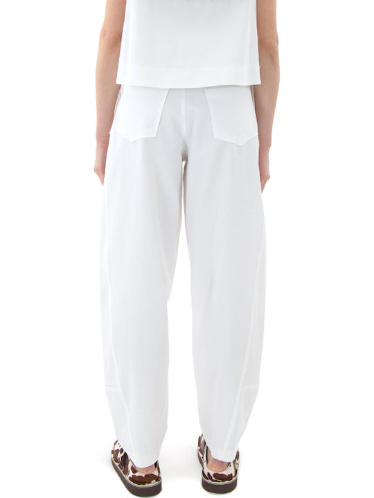 Moutaki Women's Linen Trousers in Regular Fit Ecru