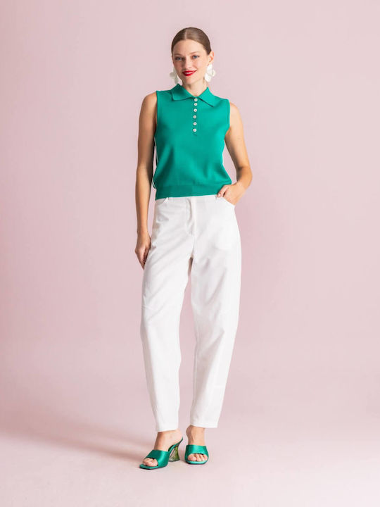 Damen Leinenhose in Regulärer Passform Ecrou