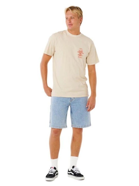Herrenblusen Kurzarm T-Shirt in Ecru