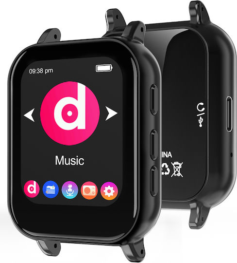RUIZU MP3 Player M8 1.54" 32GB Bluetooth Greek Menu Black M8-32GB