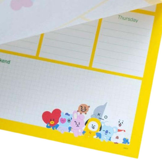 Line Friends Planificator Săptămânal A4 Galben