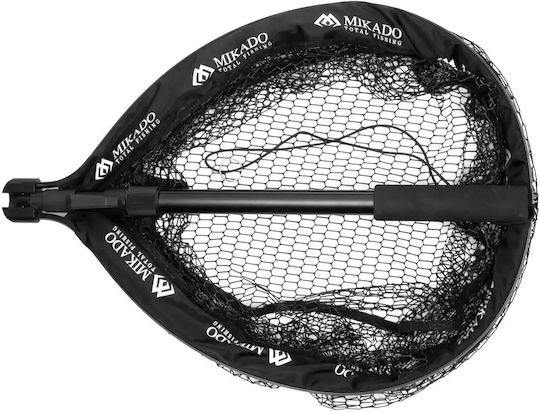 Mikado Mft Folding Landing Net Rubber Mesh 135cm 50x40cm