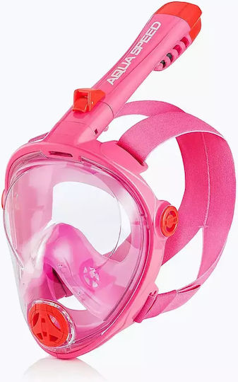 Aquaspeed Tauchmaske Silikon Vollgesicht Kinder Rosa