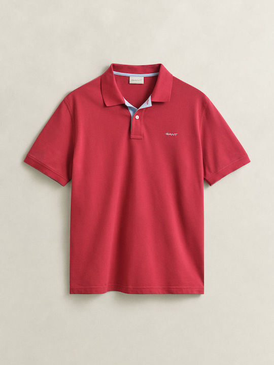 Gant Polo Contrast Bluza Roșie
