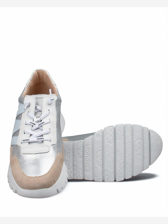 Damen Sneakers Plata Beige Silber
