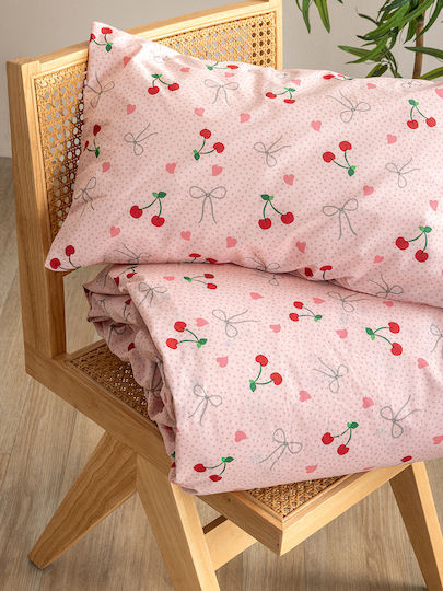Palamaiki Set Cearceafuri Single Bumbac Mk778 Roz 170x260cm 3 Bucăți