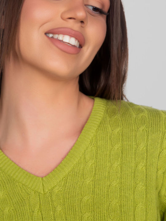 Bluza Damă Cu Decolteu În V Verde Deschis
