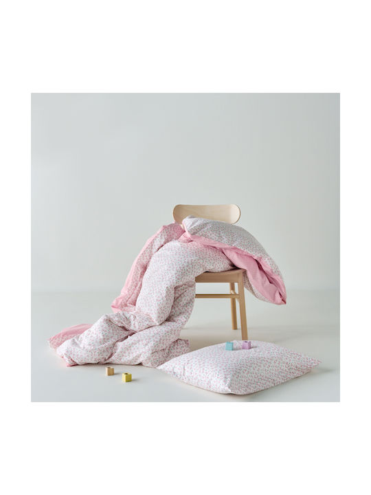 Kentia Single Cotton Sheet Set Cereza White-pink 160x245cm 3pcs