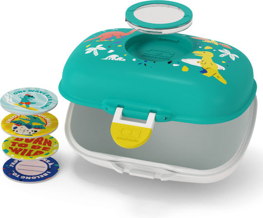 Monbento Cutie De Prânz Pentru Copii Din Plastic Dinozauri 0.6l Albastră