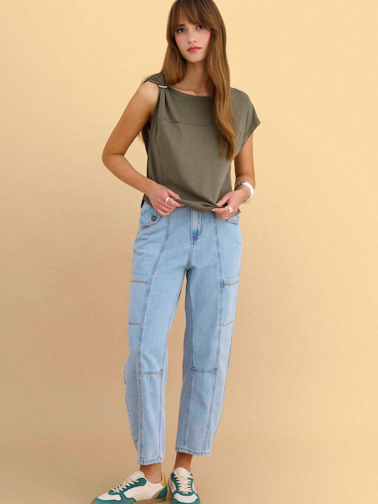 Women's Short Sleeve Blouse Green