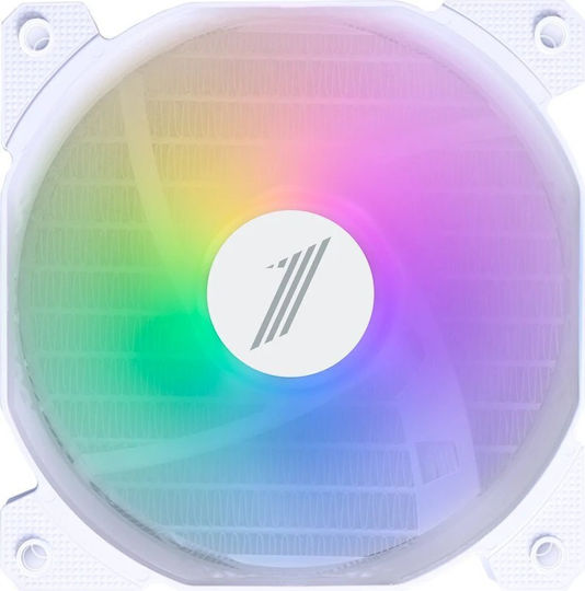 1STPLAYER F1 Bulk Ventilator Pentru Carcasă 120mm (1100rpm / 41.9cfm) cu Iluminare RGB și Conexiune 3-Pin Alb