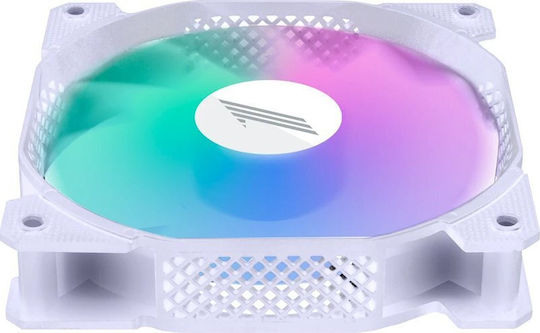 1STPLAYER F1 Bulk Ventilator Pentru Carcasă 120mm (1100rpm / 41.9cfm) cu Iluminare RGB și Conexiune 3-Pin Alb