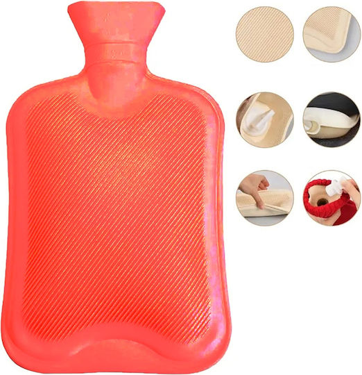 Wärmflasche in Roter Farbe Mit Bezug Allgemeine Verwendung 2000ml