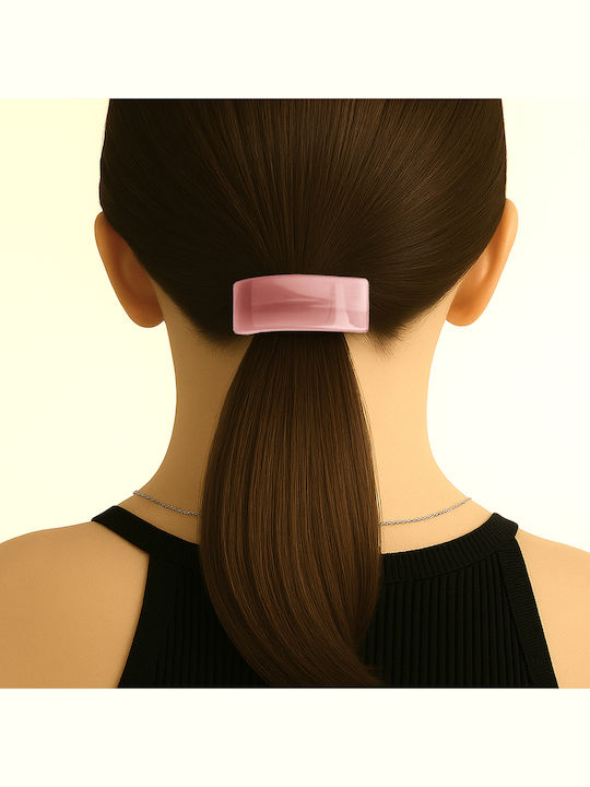 Casual Elastic Hair Soft Curved Pink Sober Pearly Sleeve