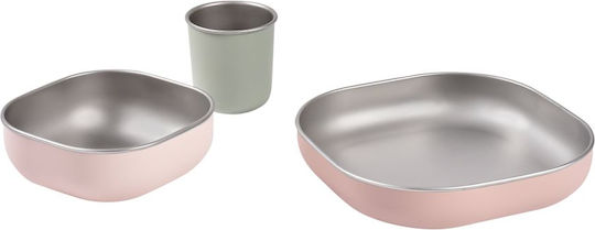 Beaba Feeding Set Metal Pink 2pcs for 36+ Months