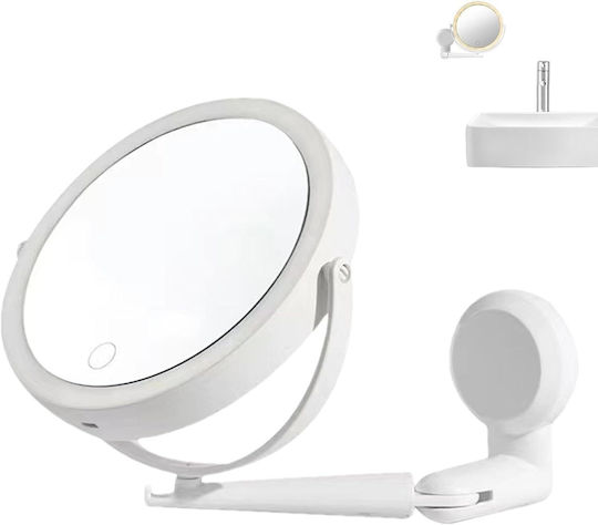 Makeup Mirror Wall with Light 17.7cm White