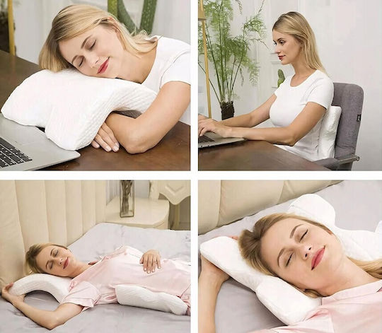 Pillow With Memory Foam 33x30x12cm in White Colour ZK12743QWS10