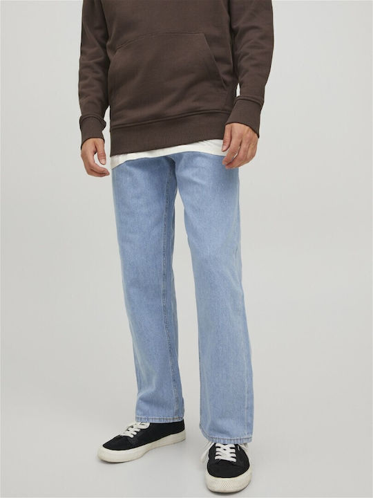 Men's Elastic Jeans Pants with Loose Fit Blue