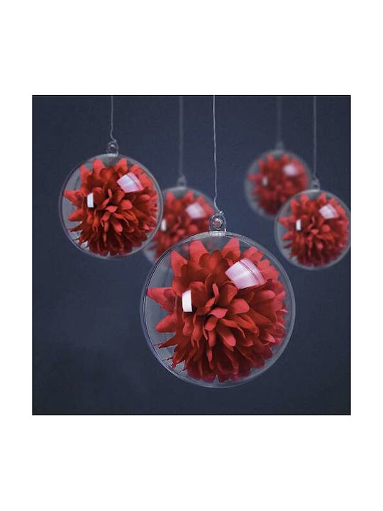 Set 5 Customizable Transparent Baubles Plastic 10 Cm Diameter