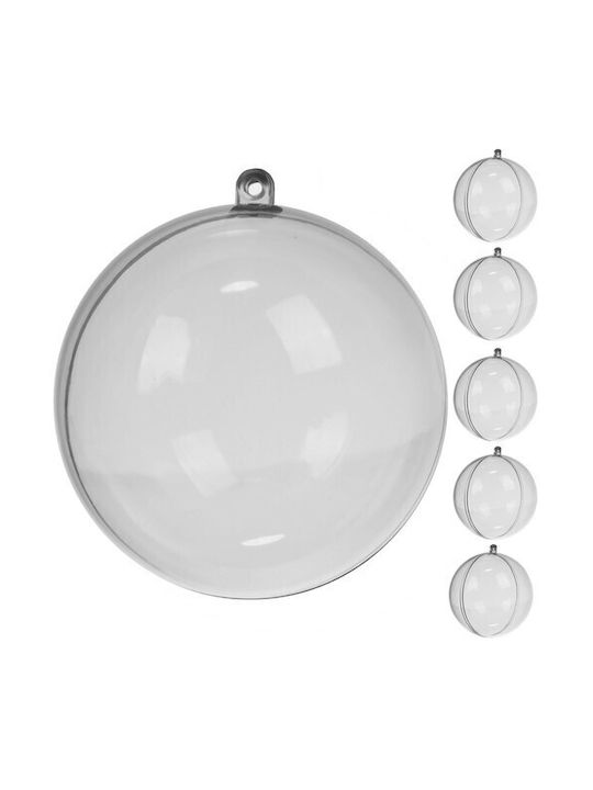 Set 5 Customizable Transparent Baubles Plastic 10 Cm Diameter