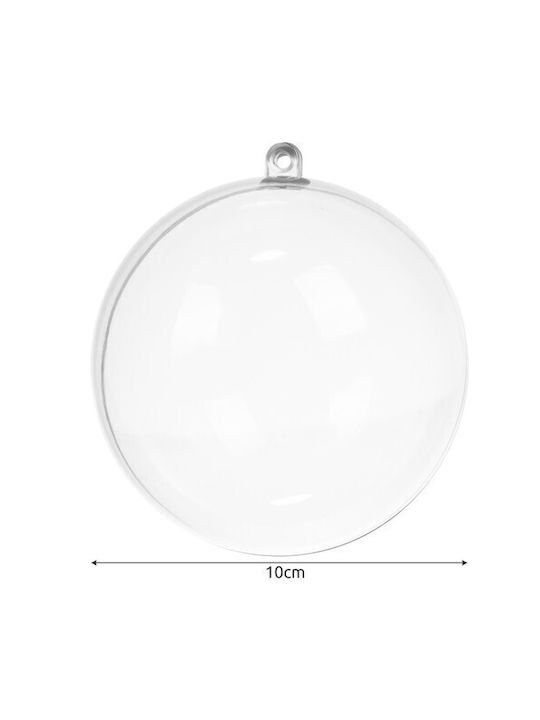 Set 5 Customizable Transparent Baubles Plastic 10 Cm Diameter