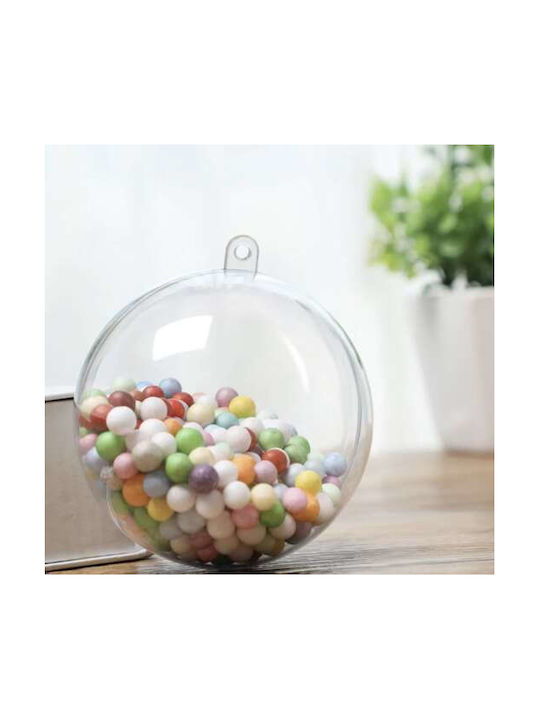 Set 5 Customizable Transparent Baubles Plastic 10 Cm Diameter