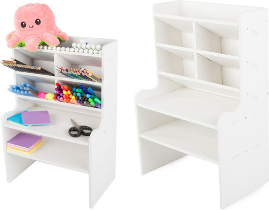 Multifunktionaler Schreibtischorganisator Zola 7 Fächer Kunststoff Gedrückter Schaum 28 X 17 X 42 Cm Weiße