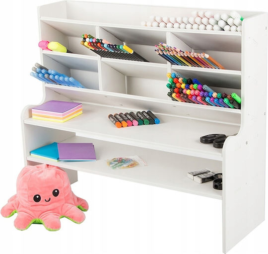 Multifunktionaler Schreibtischorganisator Zola 9 Fächer Kunststoff Gedrückter Schaum 47,5 x 17 x 42 cm Weiße