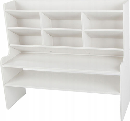 Multifunktionaler Schreibtischorganisator Zola 9 Fächer Kunststoff Gedrückter Schaum 47,5 x 17 x 42 cm Weiße