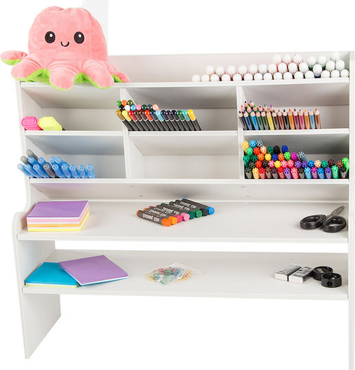 Multifunktionaler Schreibtischorganisator Zola 9 Fächer Kunststoff Gedrückter Schaum 47,5 x 17 x 42 cm Weiße