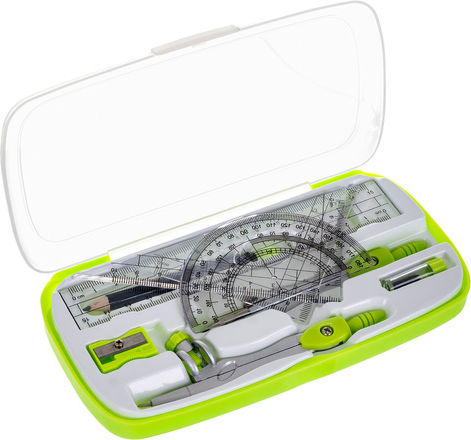 Set Geometric De 10 Bucăți Zola Riglă 2 Echeruri Rapportor Compas Mine Creion Radieră Ascuțitoare Cutie De Depozitare