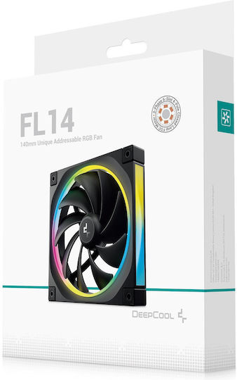 Deepcool FL14 Case Fan 140mm 1700rpm 66.59cfm with ARGB Lighting and 4-Pin PWM Connection
