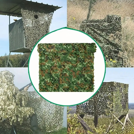 Plasă De Camuflaj Zola Oxford Poliester Rezistent La Apă 3 X 6 M Ușor De Instalată Verde