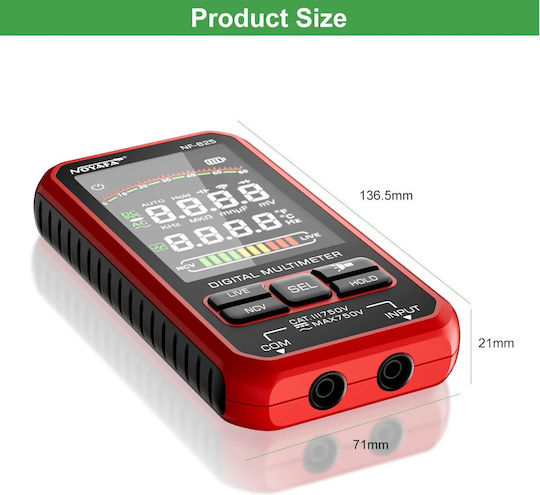 Noyafa Digital Multimeter with AC DC Temperature Measurement NF-625